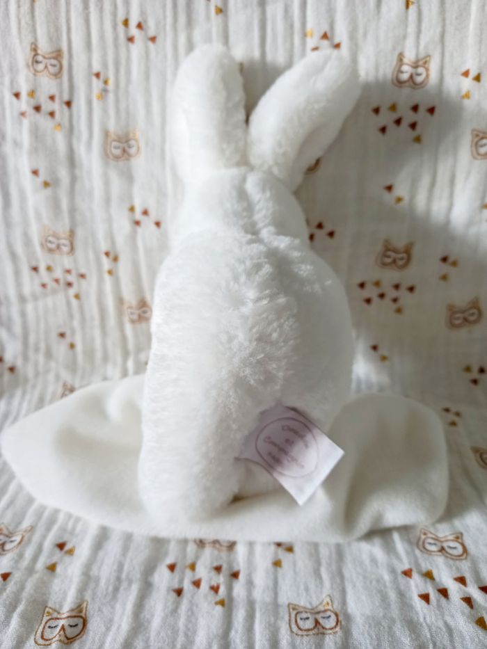 Doudou lapin mouchoir fourrure Doudou et Compagnie - photo numéro 2