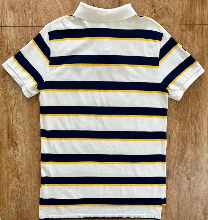 Polo/chemise/T.shirt/ rayé blanc, bleu marine et jaune Polo Ralph Lauren pour homme, taille M - photo numéro 3