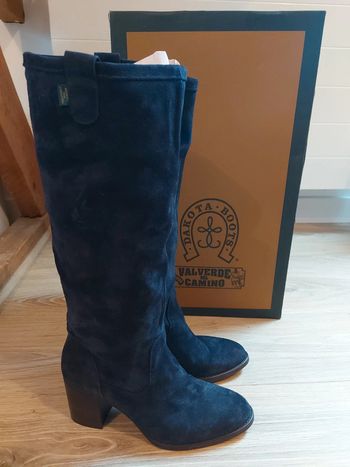 Bottes en daim bleu marine 38