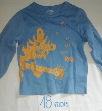 Reduc 50 % si lot tee-shirt manches longues bébé 18 mois Kiabi