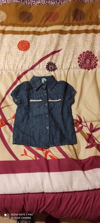 Chemisier jean bébé fille 18/24 mois