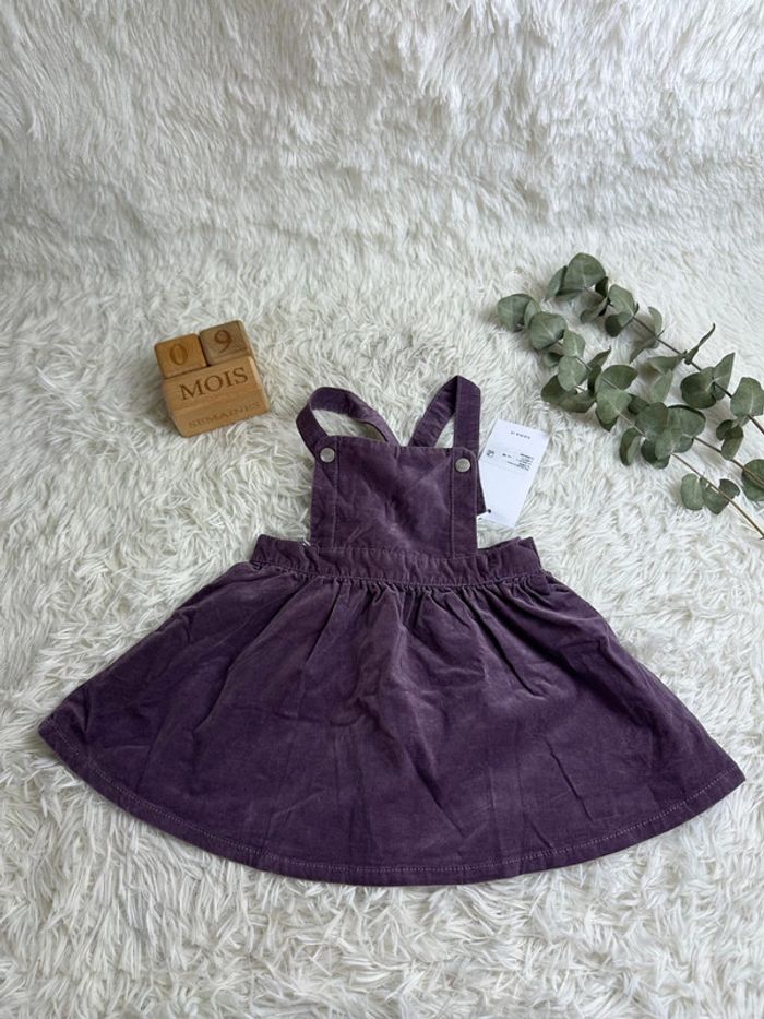Robe salopette en velours violet name it taille 9 mois