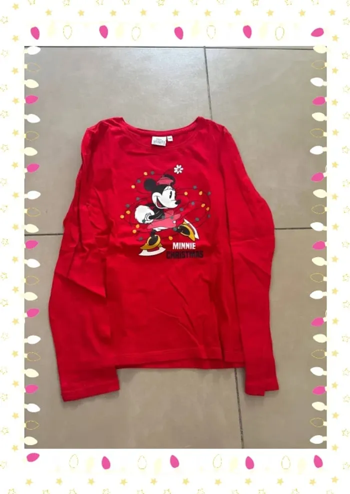 T-shirt rouge enfant fille  taille 10 ans Mini mouse - photo numéro 2