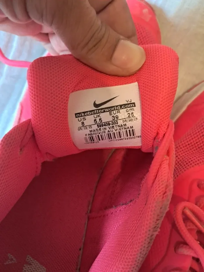 Nike air max thea rose fluo logo pailleté argenté P39 - photo numéro 5