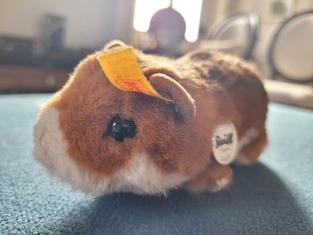 Peluche Hamster Goldi Steiff 15cm roux blanc marron collection type lapin gerbille chinchilla doudou