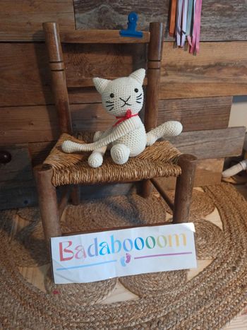 Peluche crochet chat fait main tbe