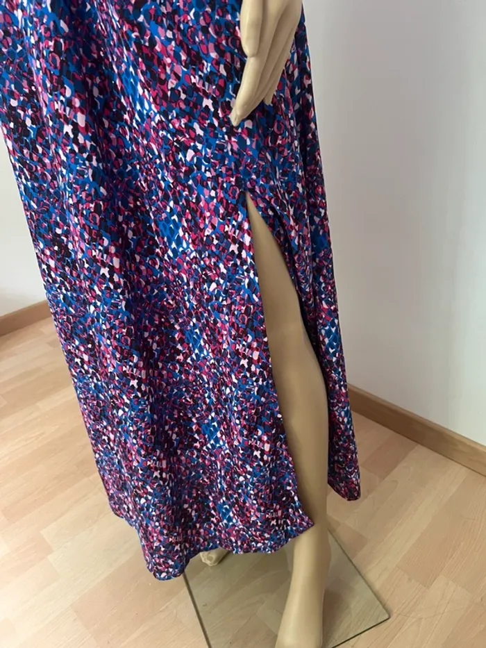 Robe longue avec fente multicolore - photo numéro 4