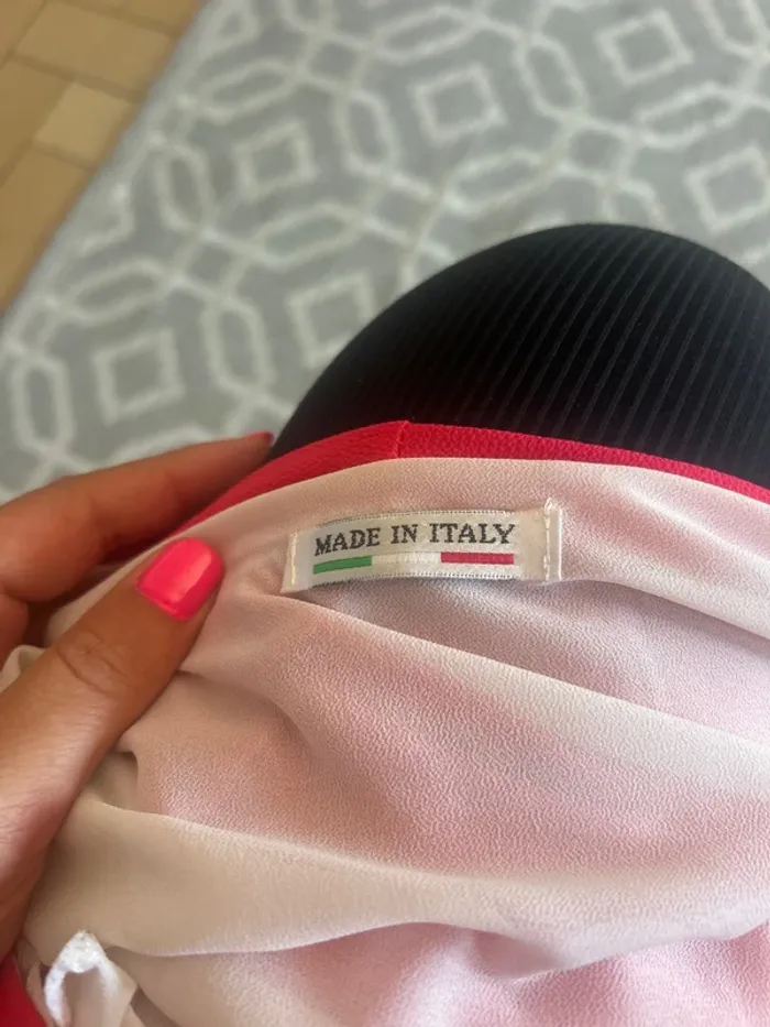 Haut rose et blanc Made in Italie - photo numéro 3