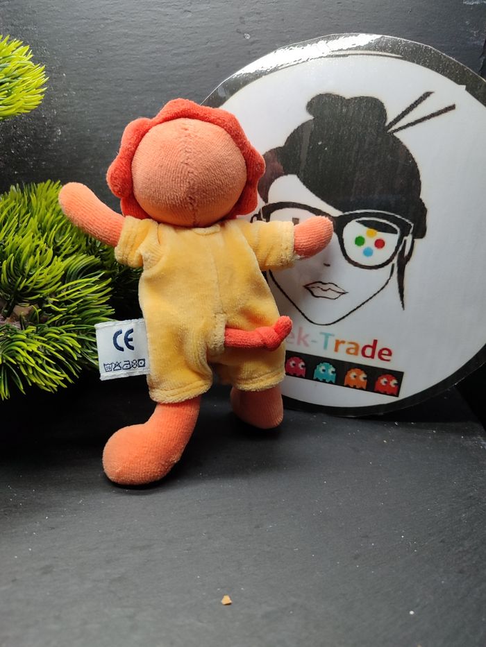 Doudou Petite Peluche Moulin Roty Lion Les Loustics Orange Jaune Ancien Grelot - photo numéro 2