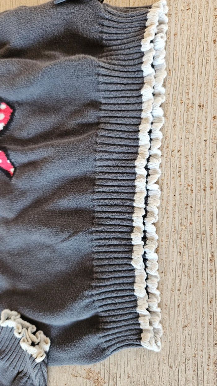 Pull léger à manches longues gris et blanc, Hello Kitty, 4/6 ans - photo numéro 4