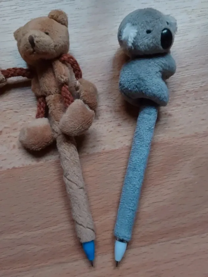 Lot de 2 bics stylo bille peluche ours et koala