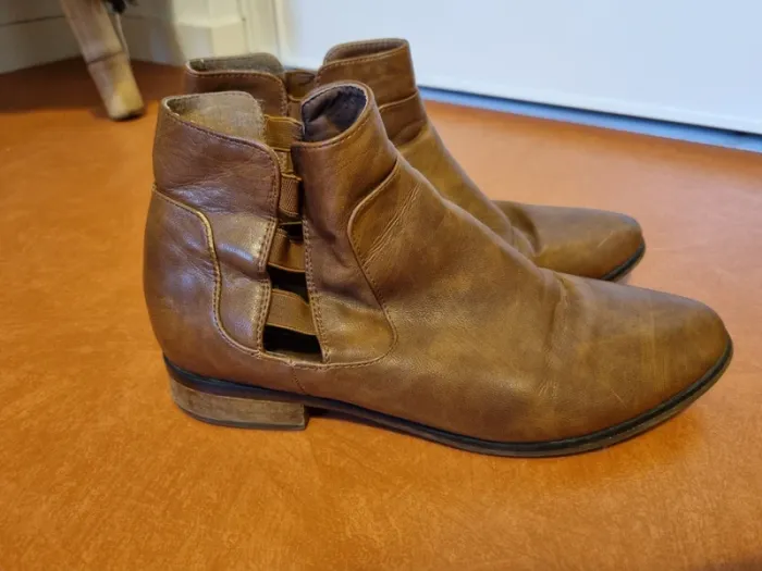 Bottines ajourées camel - photo numéro 3