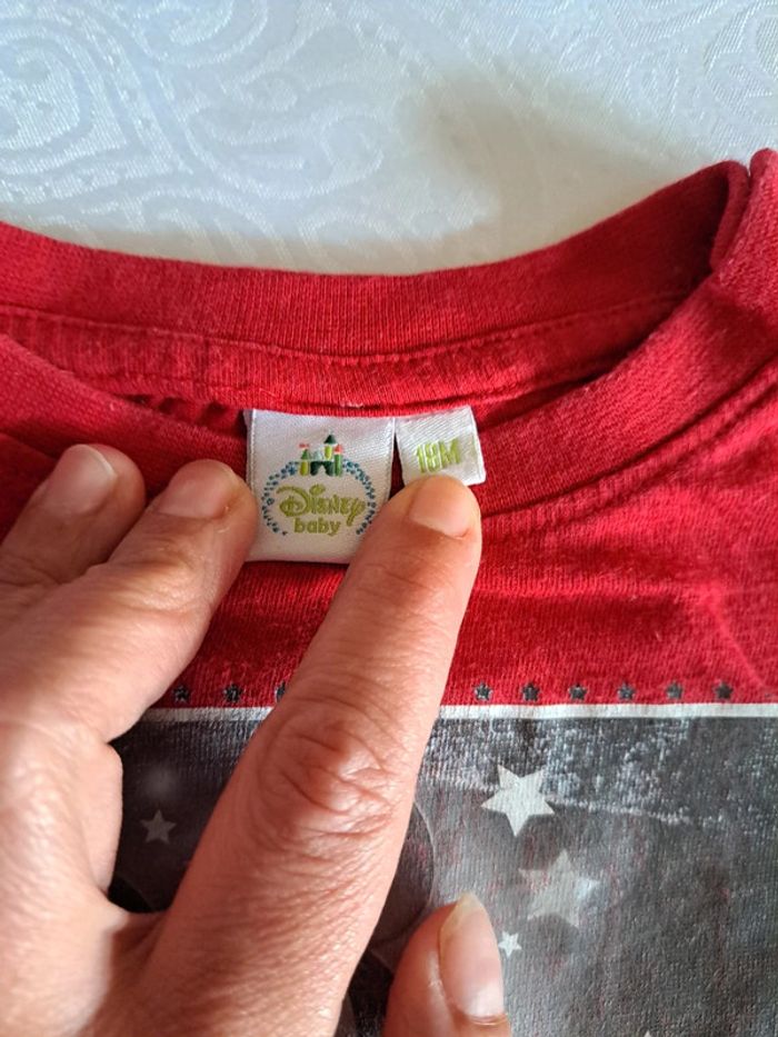 Tee-shirt rouge mickey 18mois disney - photo numéro 3