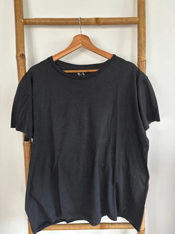 t-shirt noir 100% coton basic col rond taille L