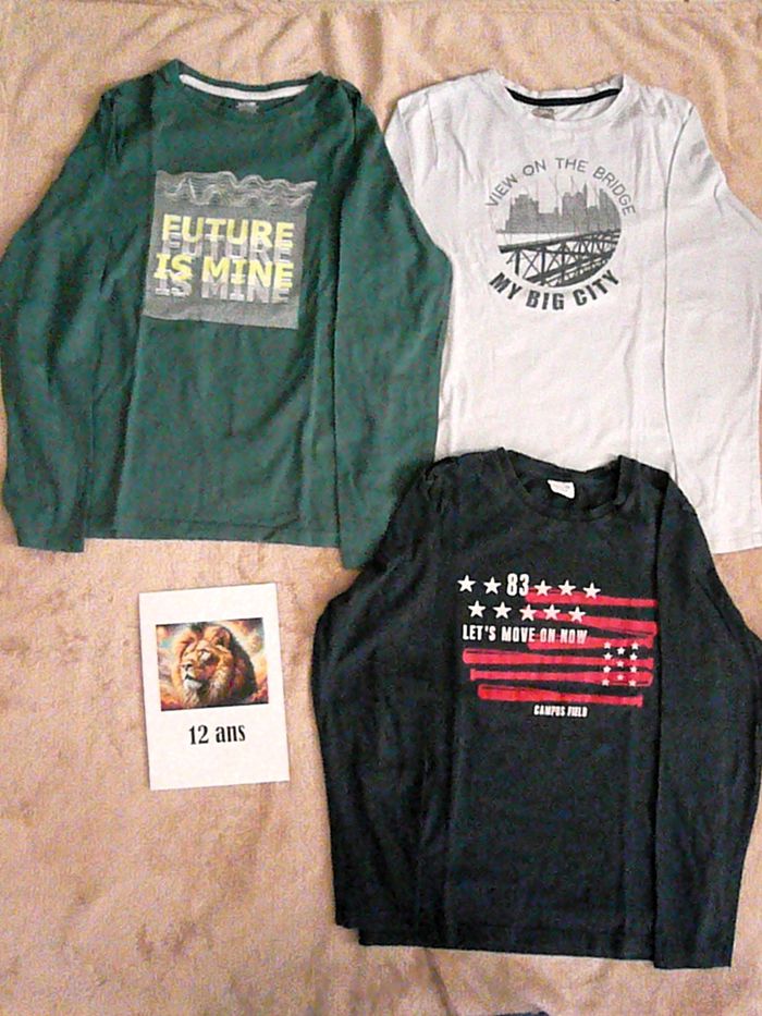 Lot de 3 tee-shirts 12 ans