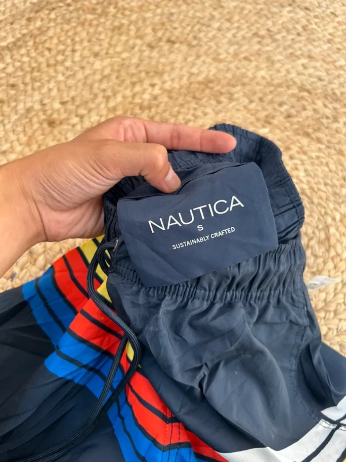 Short de Bain Nautica Marine et Rouge Homme S | Très Bon État | Style Classique | BS1989 - photo numéro 4