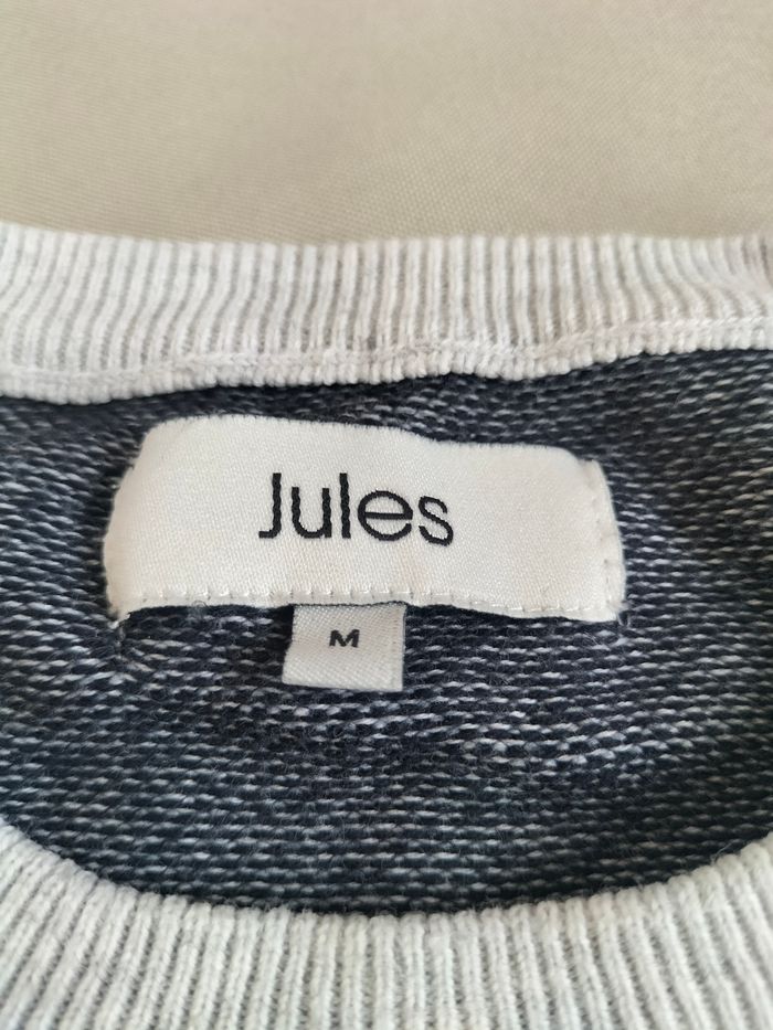 🤍 Pull col rond color-block gris/écru - Taille M - Jules - Très bon état 🤍 - photo numéro 3