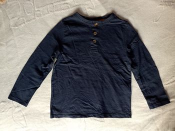 Tee-shirt manches longues bleu marine garçon 5 ans Dpam