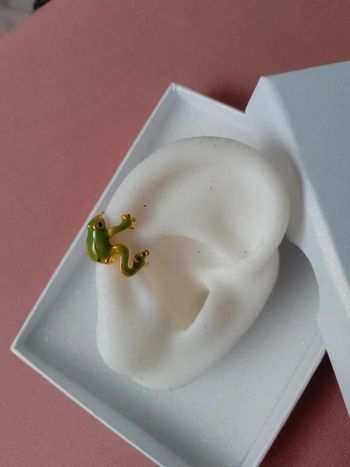 Boucle d'oreille grenouille à mettre sur l'oreille