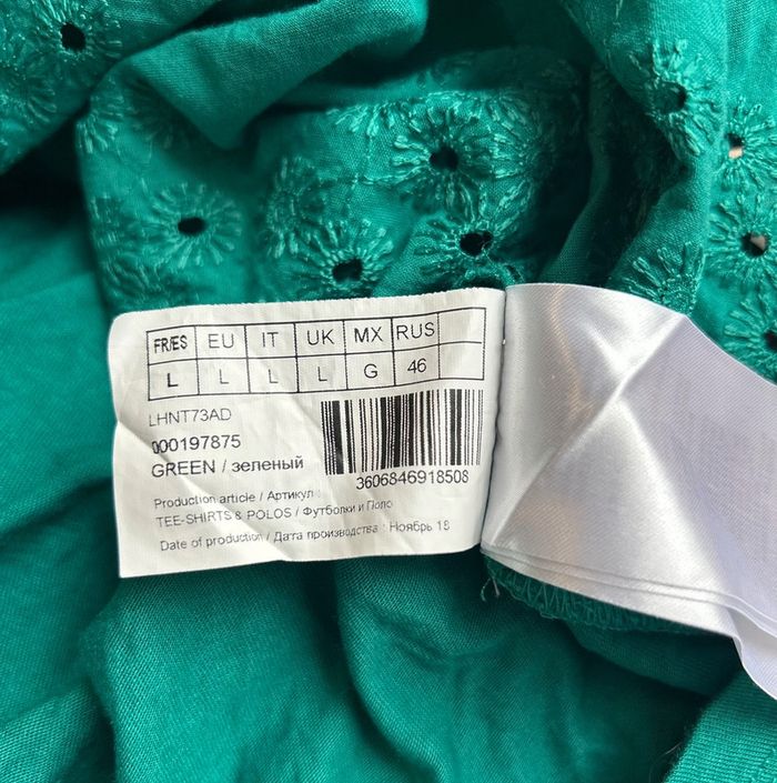 Débardeur fines bretelles romantique vert avec broderie anglaise Naf Naf - photo numéro 10