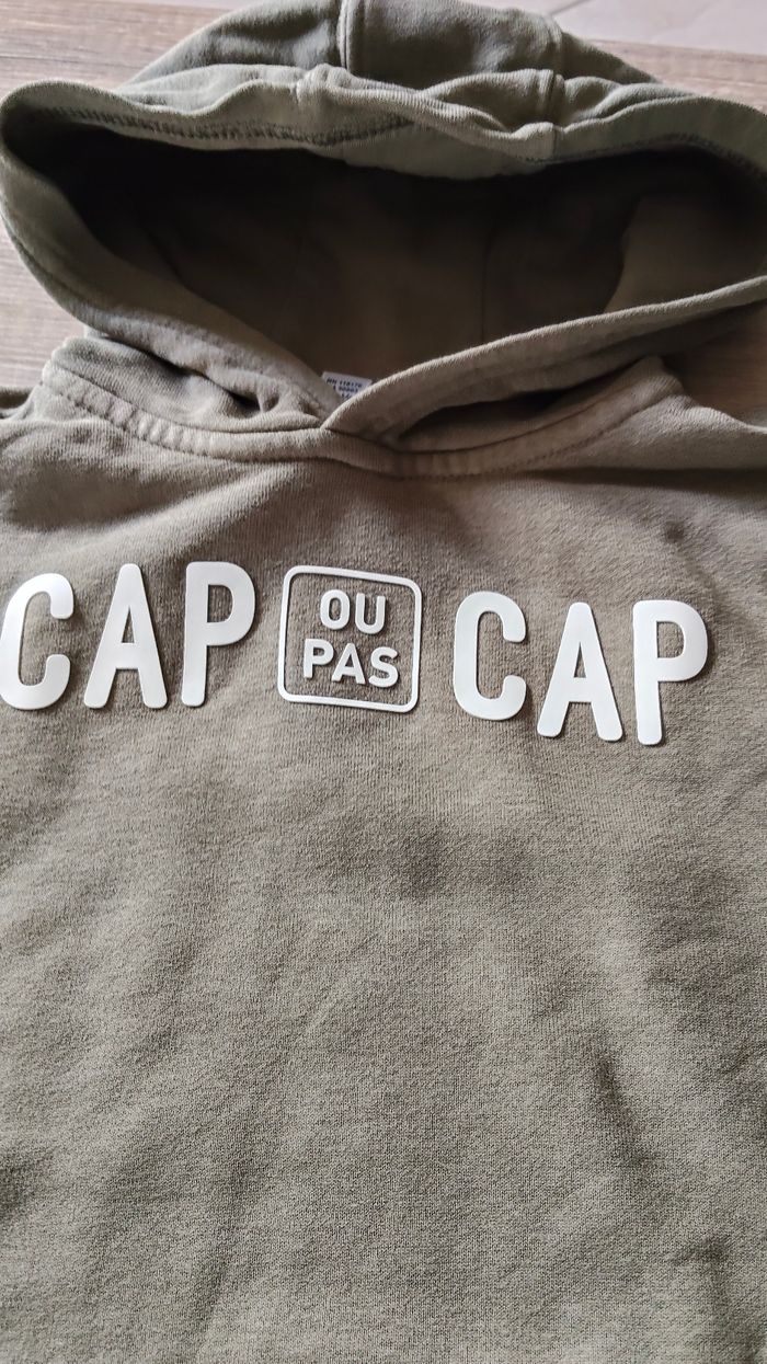 Sweat à capuche "cap ou pas cap" 4 ans - photo numéro 3