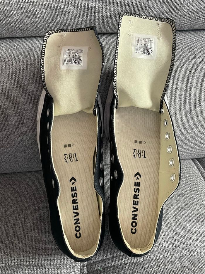 Converse basse noire plate-forme 39 en toile - photo numéro 8