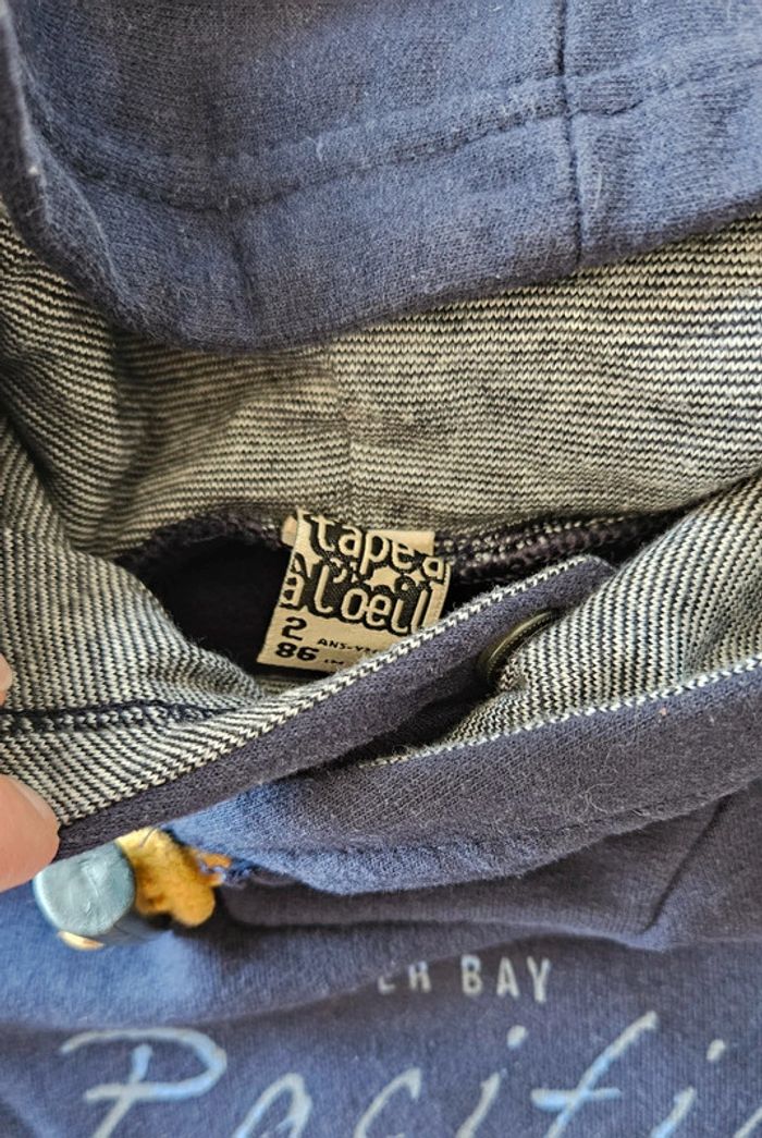 Pull à capuche bleu marine, taille 2 ans, Tape-à-l'oeil - photo numéro 2