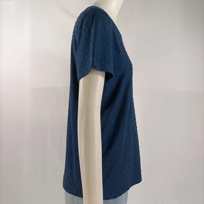 T-shirt bleu marine avec effet pois - Tara Jarmon - taille M - photo numéro 5