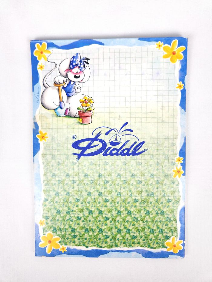 Bloc de Feuilles Diddl Original A5 "Avec pelle et pot" - 25 Feuilles - Très Bon État