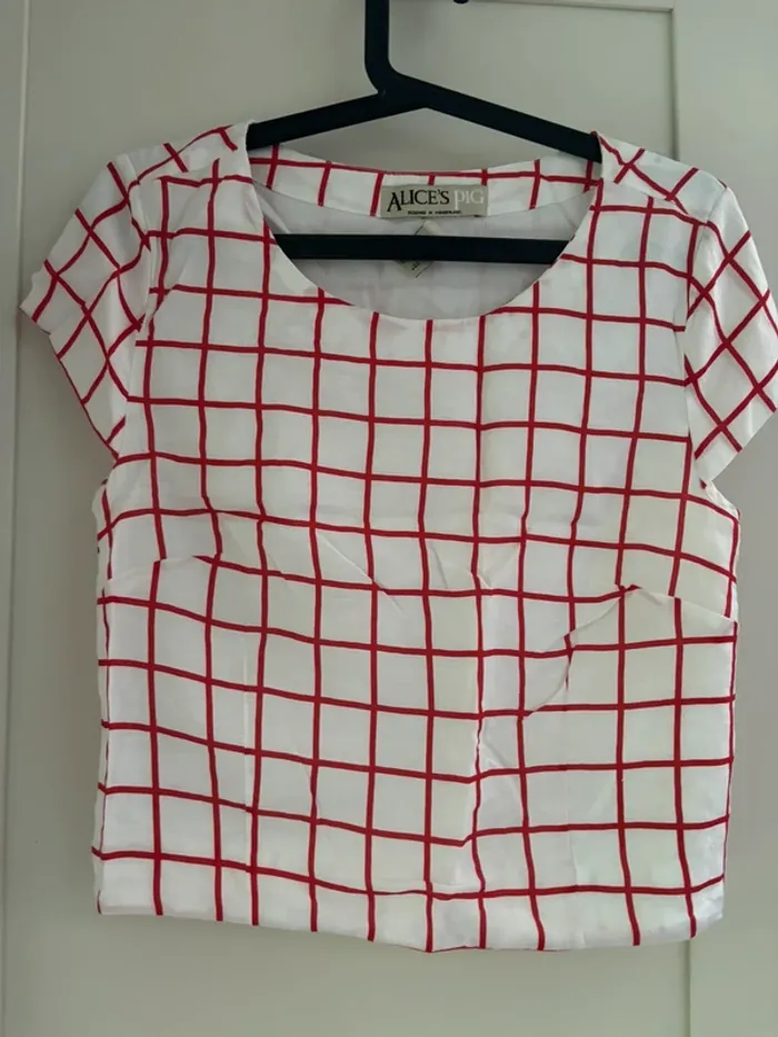 Ensemble blanc à carreaux rouge Alice’s pig taille 38 - photo numéro 2