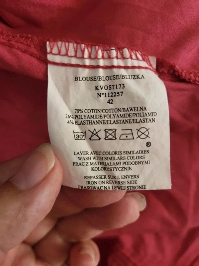 Chemise manches longues rouge Riu 42 - photo numéro 6