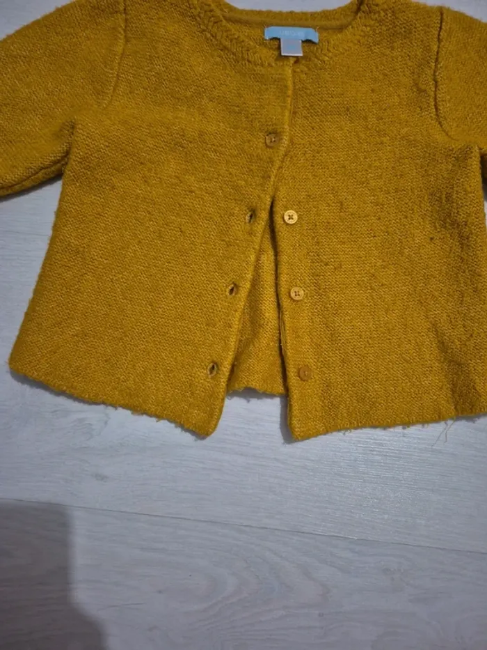 Gilet moutarde à bouton 23M - photo numéro 2