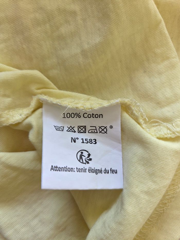 T-shirt Babou Jaune Pâle 100% Coton - Taille S en bon état - photo numéro 5