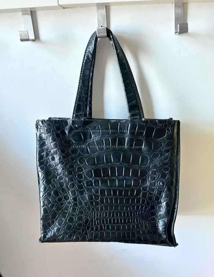 👜 petit sac à main aspect crocco noir - photo numéro 5