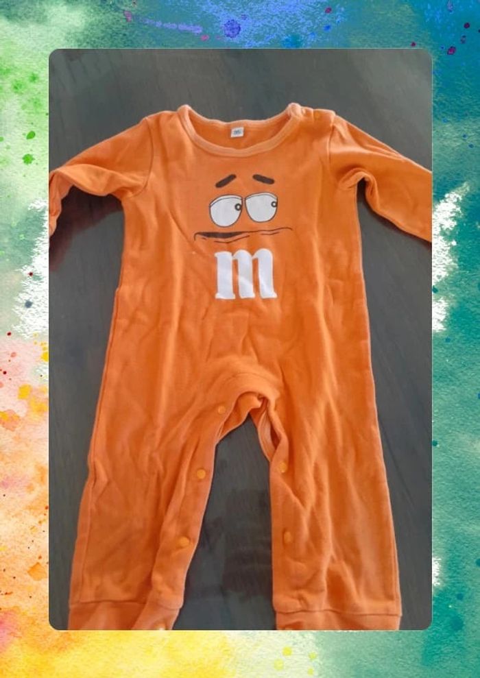 Pyjama 36 mois sans pied Orange M&Ms