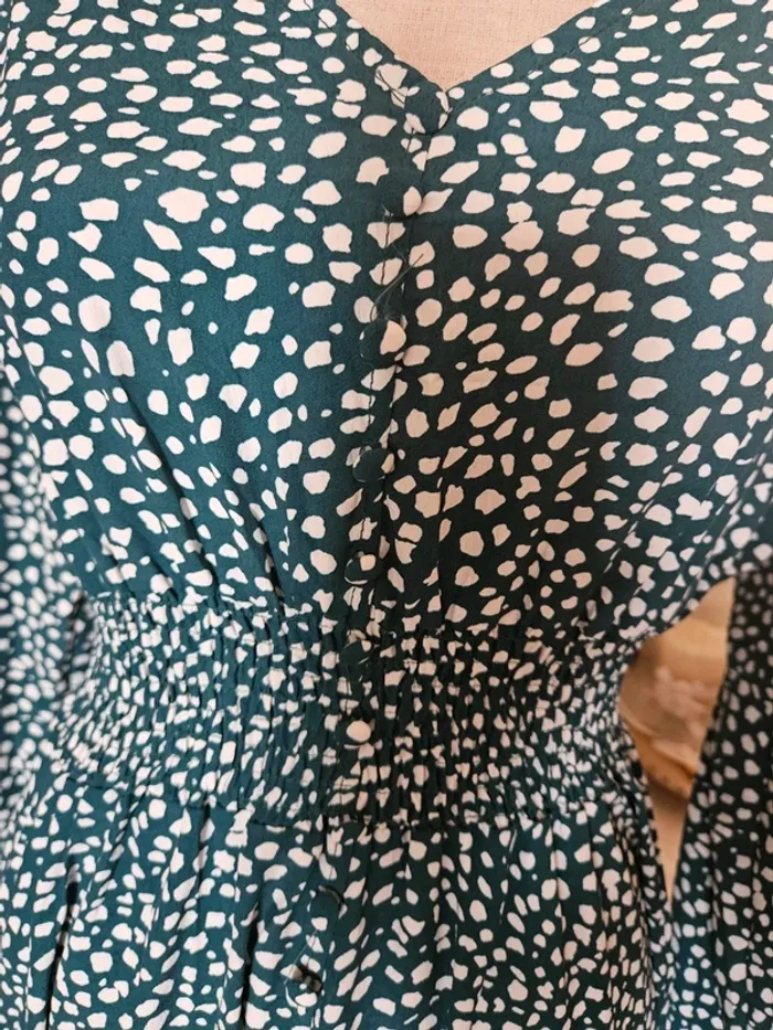 Robe longue verte blanche L'olive Verte Taille M/L Neuve - photo numéro 7
