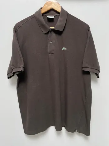 Polo Lacoste Regular fit vintage marron chocolat manches courtes taille 7