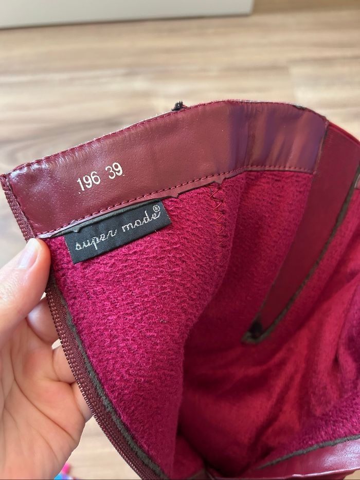 Bottes en daim bordeaux Super Mode Taille 39 - photo numéro 8