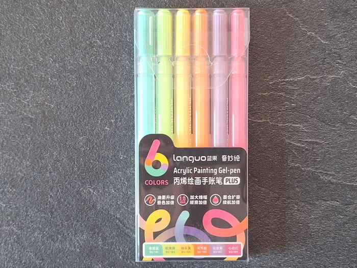Boîte de 6 Stylos Gel Languo pour Coloriage – Dopamine