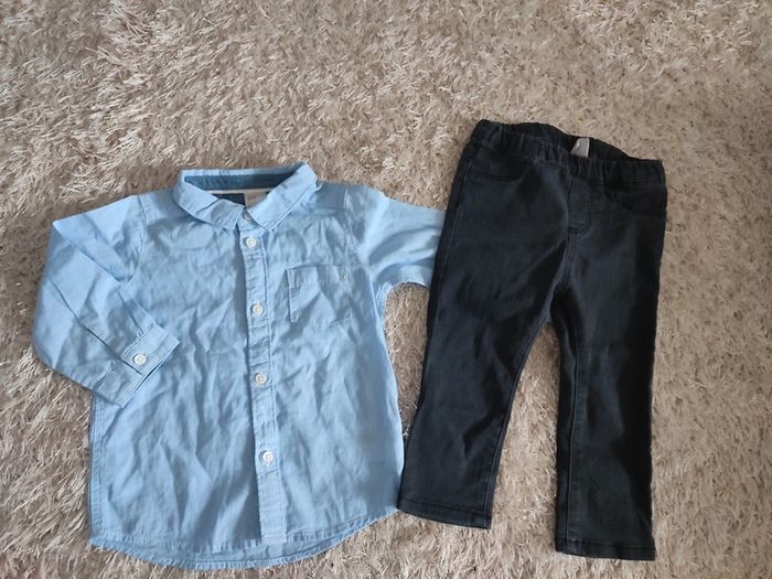 Lot chemise et pantalon 9/12 mois - photo numéro 2