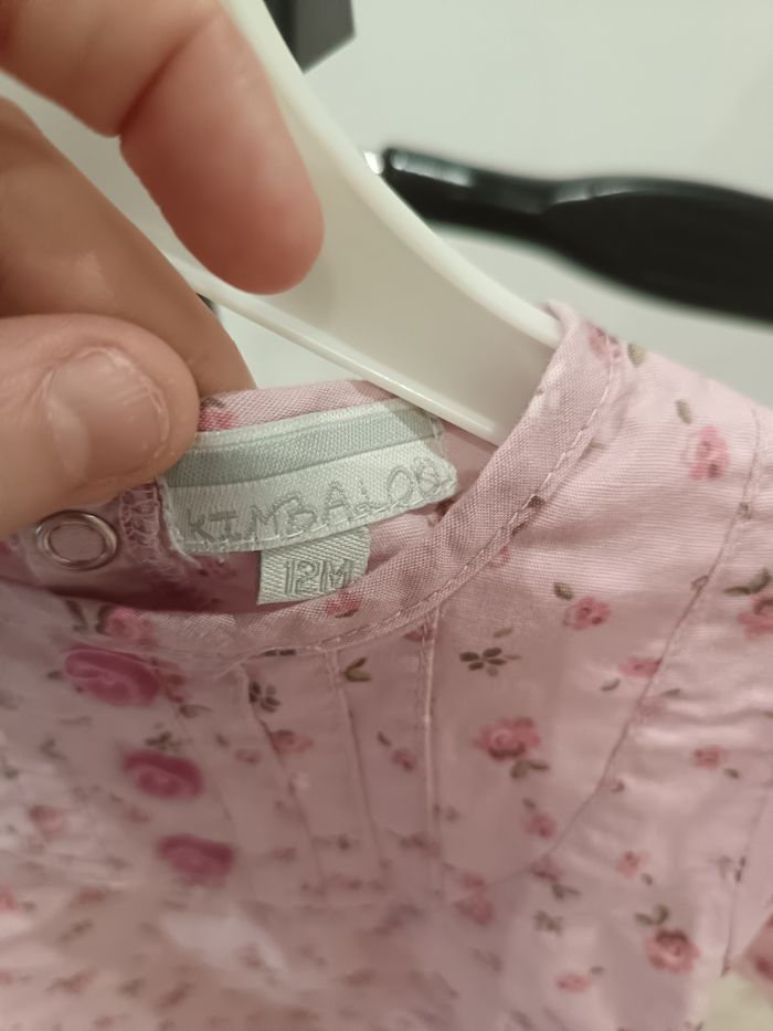 Blouse bébé 12 mois Kimbaloo rose à fleurs - photo numéro 2