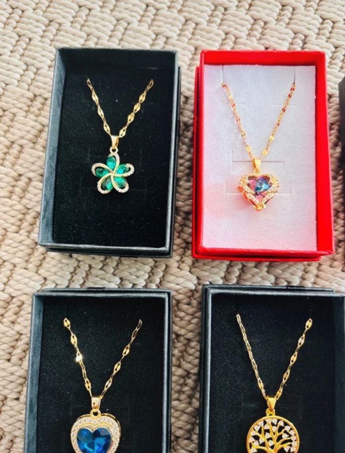 Coffret cadeau collier acier inoxydable boîte noeud bijoux cadeau - photo numéro 6