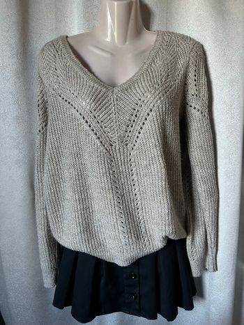 Pull beige pailletée doré L Bréal 