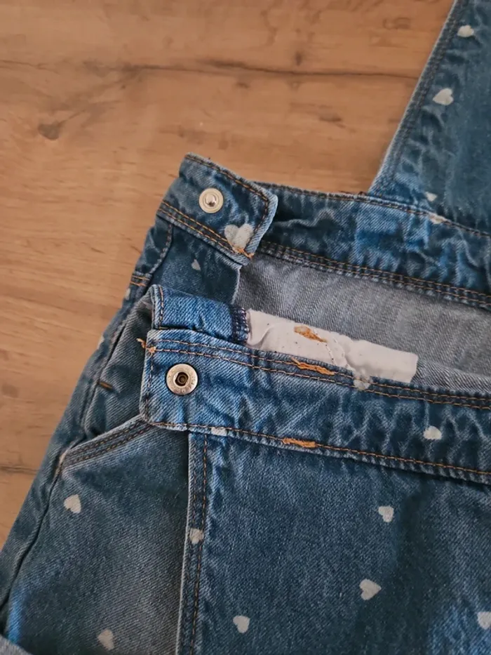 Combinaison short en jeans fille 10 kiabi - photo numéro 3