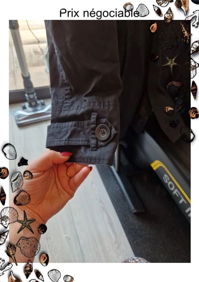 🌈 Veste / Trench femme noir "Villa Clothes" Taille M, Très bon état 🌈 - photo numéro 5