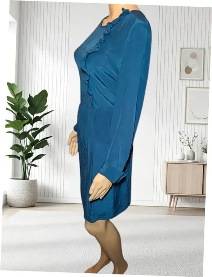 robe midi Cyrillus bleu extensible taille XXL - photo numéro 6