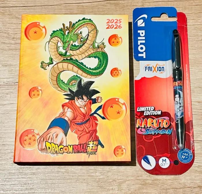 Agenda  dragon Ball Z, année 2025, 26 plus stylo effaçable