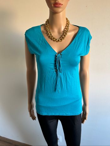 Teeshirt turquoise à manches courtes Morgan taille M TBE
