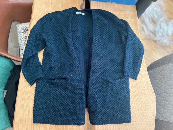 Gilet hiver it hippie femme bleu marine oversize long T.U S M 36 38 40