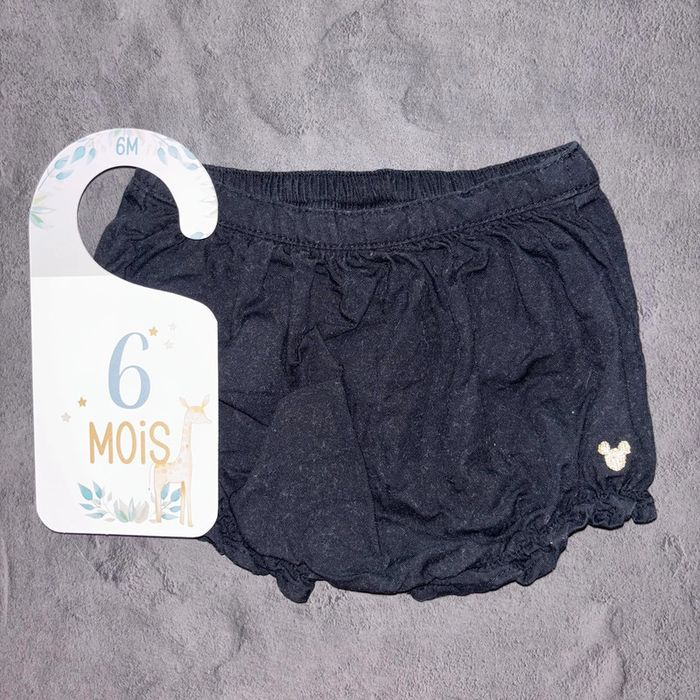 Short été Disney noir fille / 6 mois / Très bon état